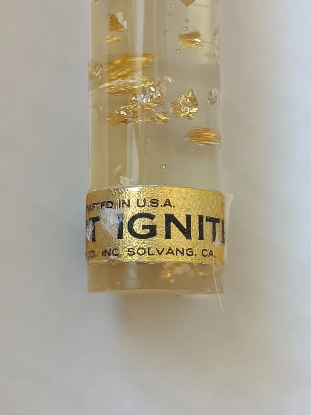 Set of 2 D.H. Lindberg MCM Clear Lucite Acrylic w/ Gold Flakes 10